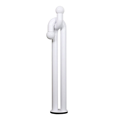 Moderne Bogen-Stehlampe mit zwei Glaskugeln