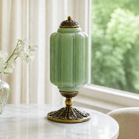 Retro-Tischleuchte mit Getexturiertem Glas