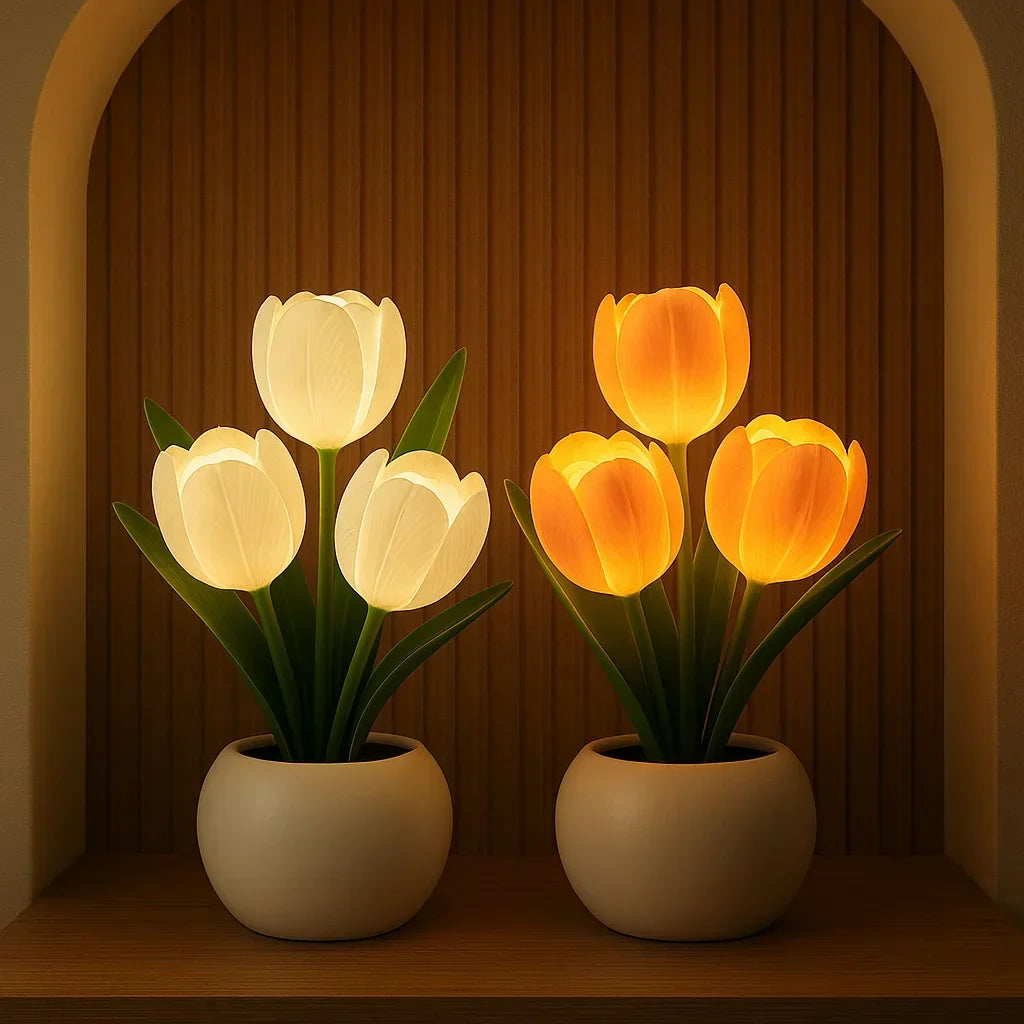 LED-Tulpenlampe mit USB-Anschluss und Dimmfunktion