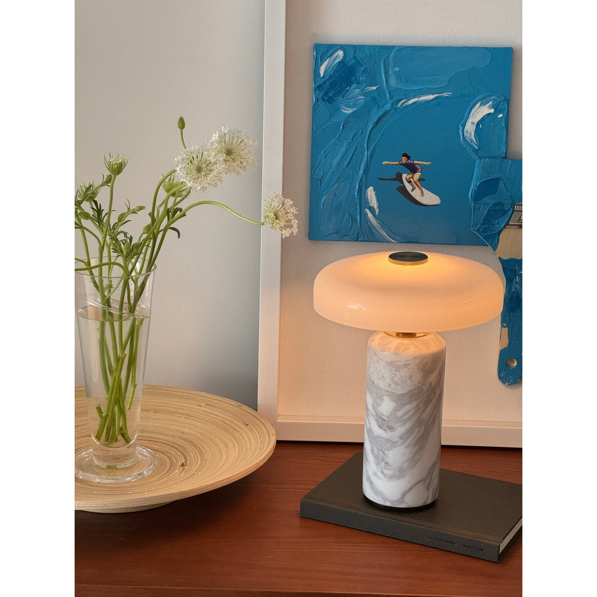 Dimmbare LED-Tischleuchte aus Marmor mit Akku PINT-104521