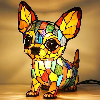 Chihuahua Tischlampe mit Warmweißem LED-Licht
