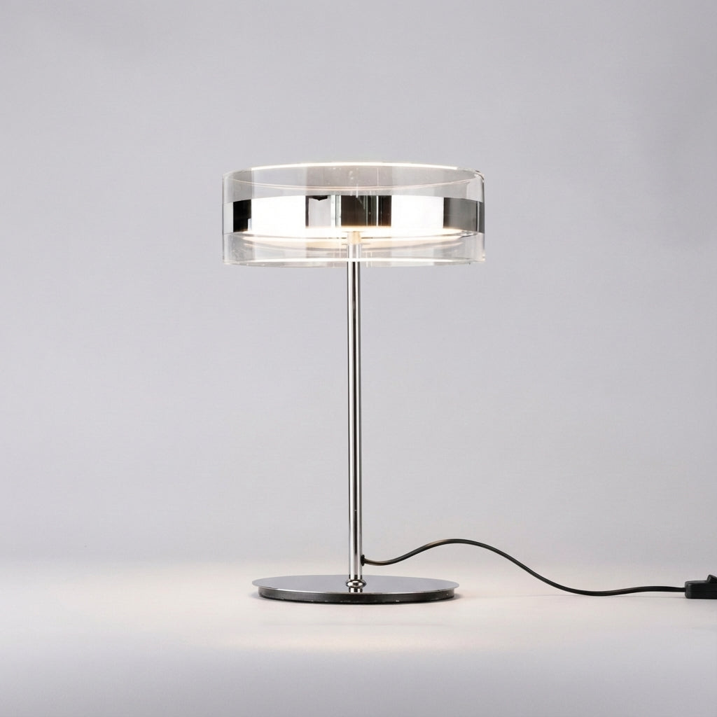 Moderne LED-Tischleuchte mit zylindrischem Schirm