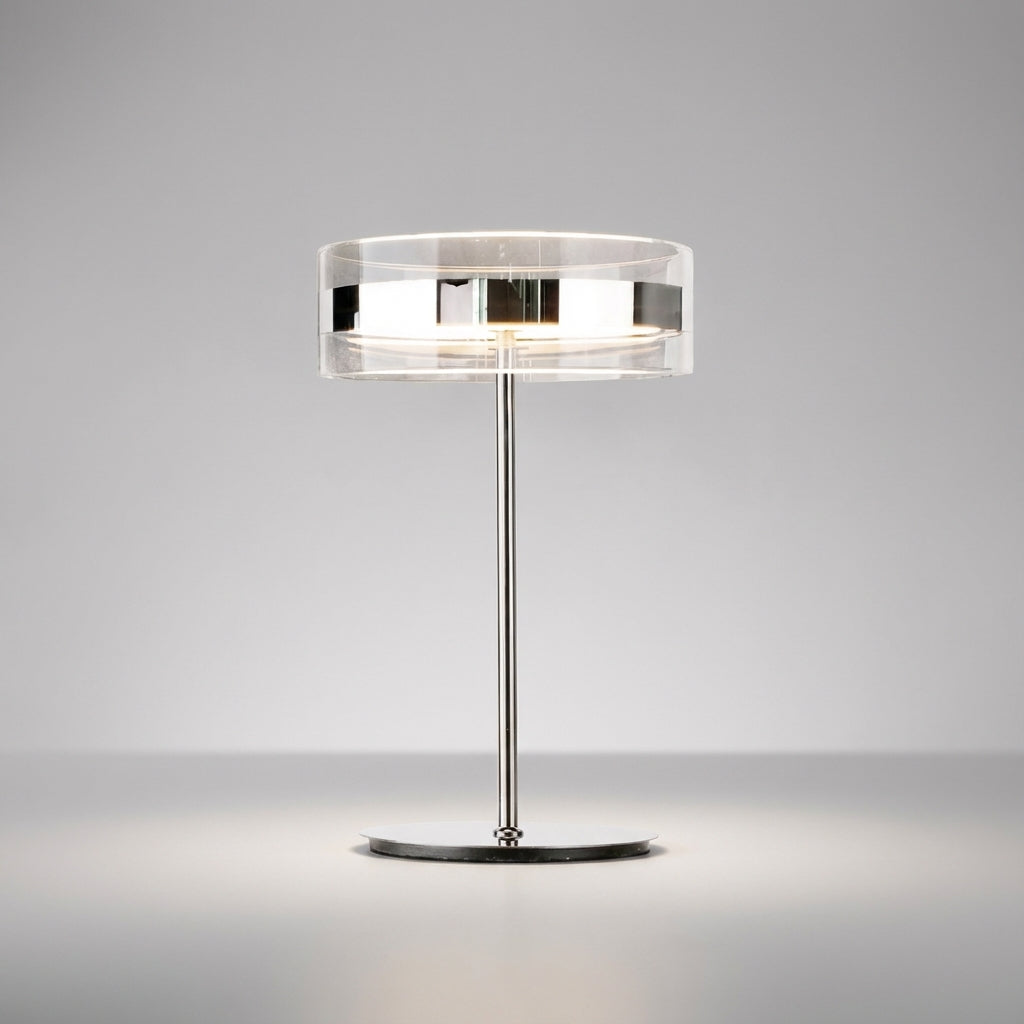 Moderne LED-Tischleuchte mit zylindrischem Schirm