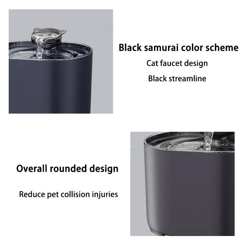 Automatische Stille Katzen-Trinkbrunnen 2,2 l mit Zirkulation