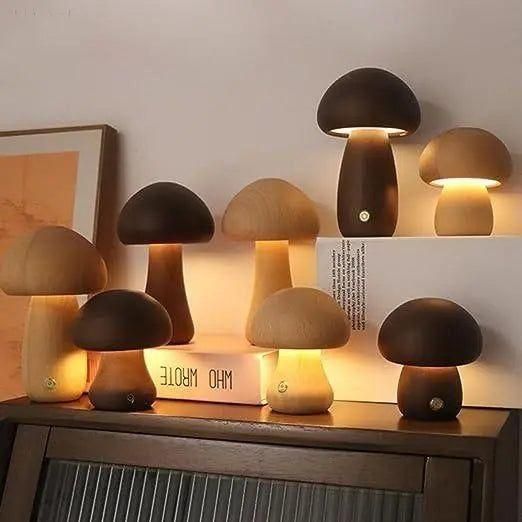 Dimmbare Pilz-Tischleuchte mit USB-Ladefunktion