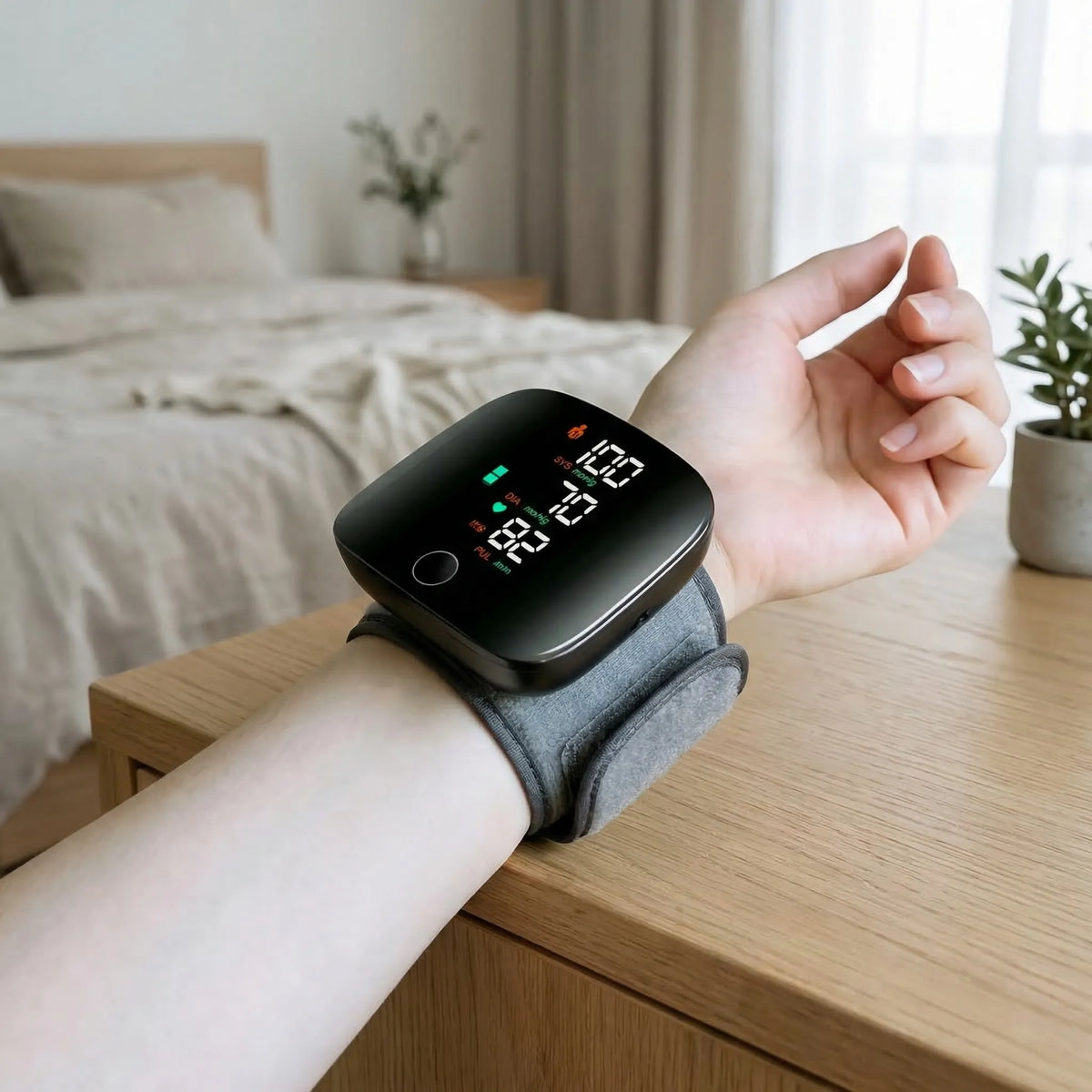 Digitales Handgelenk-Blutdruckmessgerät mit LED-Display