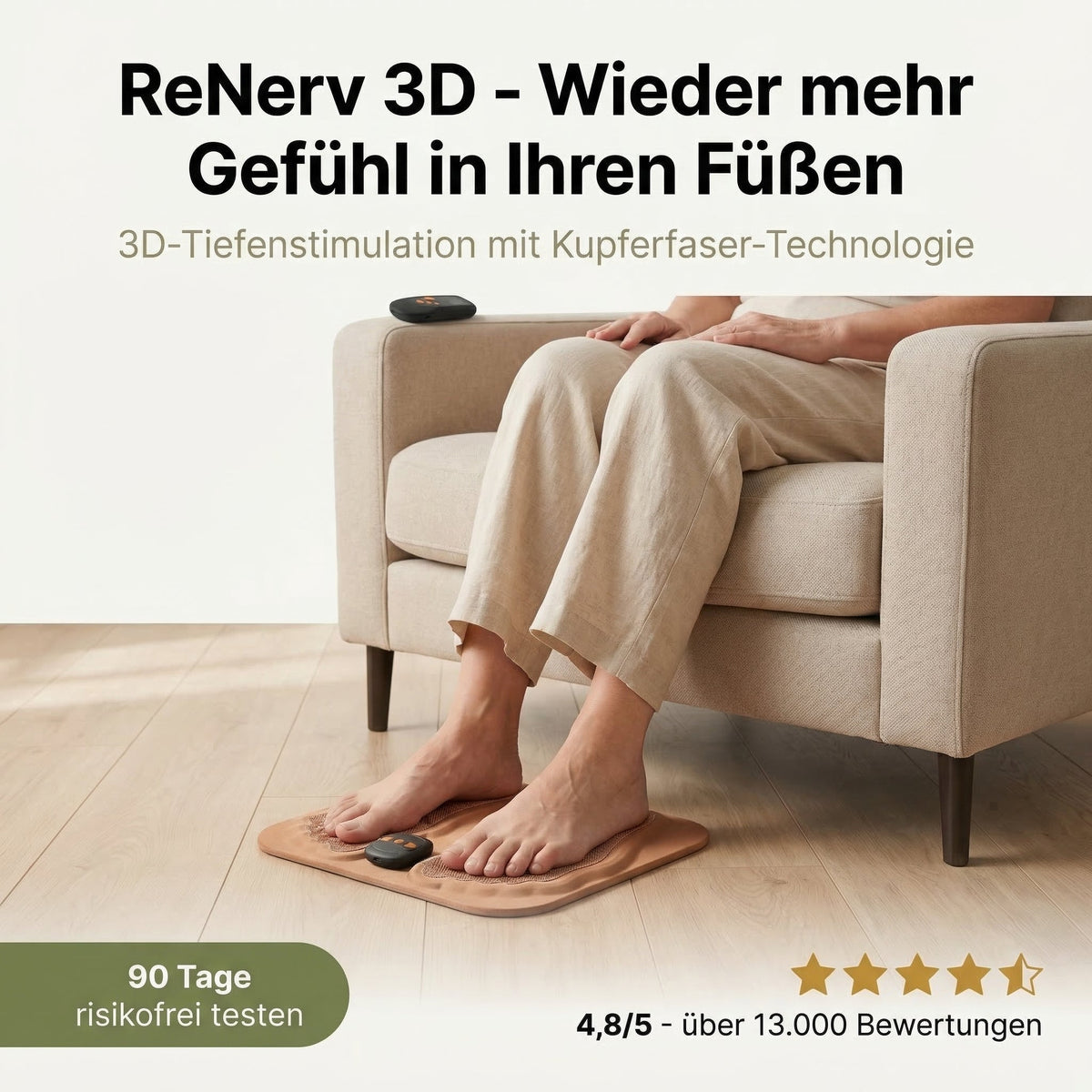 Elektrische EMS-Fußmassagematte mit Fernbedienung