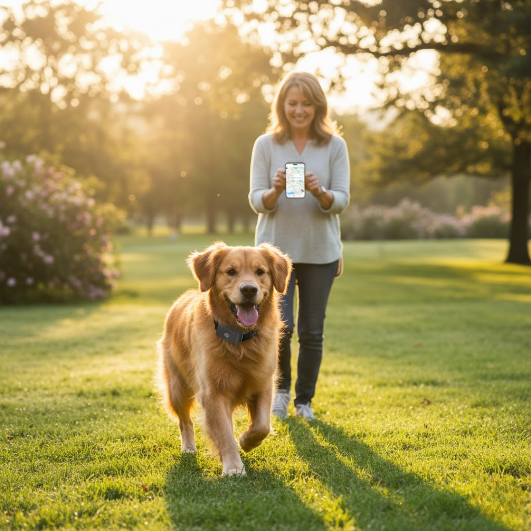 GPS-Tracker-Halsband mit Echtzeit-Ortung