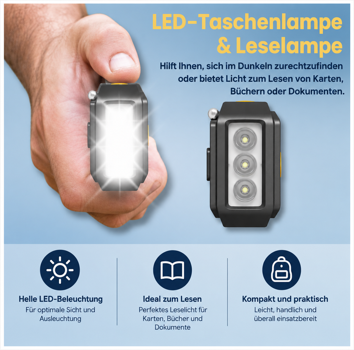 Notfallradio DAB+ mit Solarpanel, Handkurbel & Powerbank – FM Radio, Taschenlampe, Leselampe & SOS