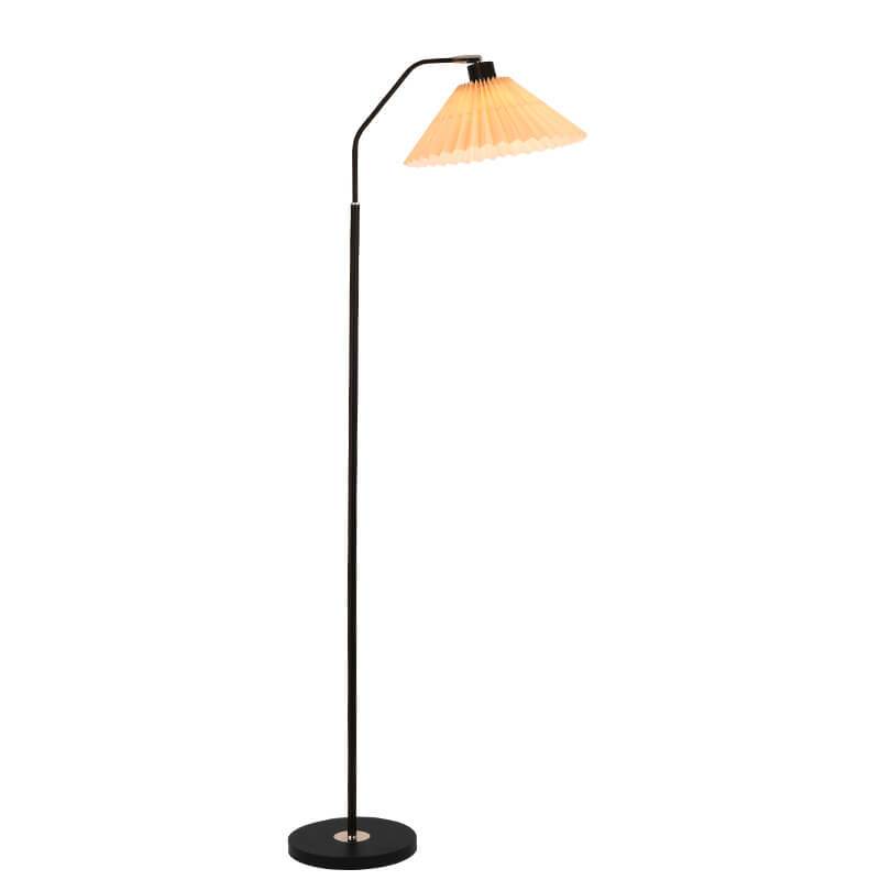 Dimmbare Retro-Stehlampe mit Plisseeschirm aus Stoff 149 cm