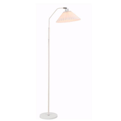 Dimmbare Retro-Stehlampe mit Plisseeschirm aus Stoff 149 cm