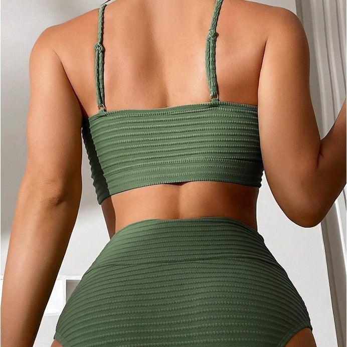 Damen-Push-up-Bikini mit Hoher Taille