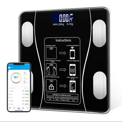 Smarte Bluetooth-Personenwaage mit BMI-Analyse 180 kg