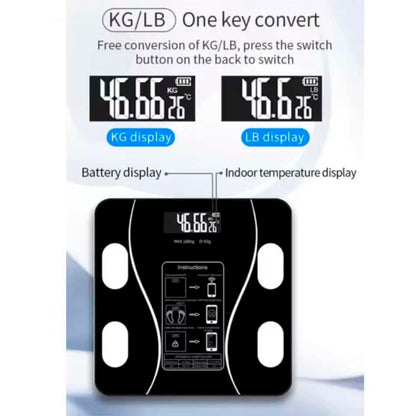 Smarte Bluetooth-Personenwaage mit BMI-Analyse 180 kg