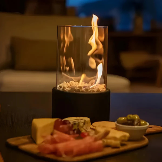 Tisch-Olielamp mit Glaszylinder und Flammenlöscher