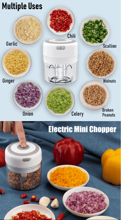 Wiederaufladbarer Mini-Zerkleinerer mit Edelstahlklingen