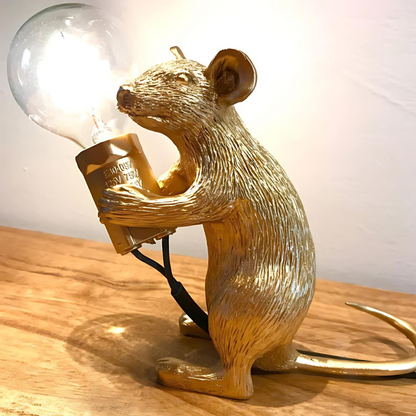 Design-Maus-Tischleuchte aus Resin mit Leuchtmittel