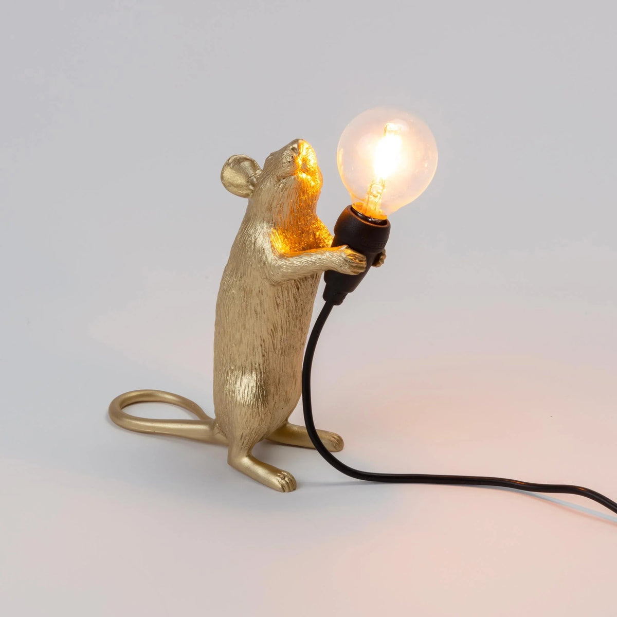 Design-Maus-Tischleuchte aus Resin mit Leuchtmittel