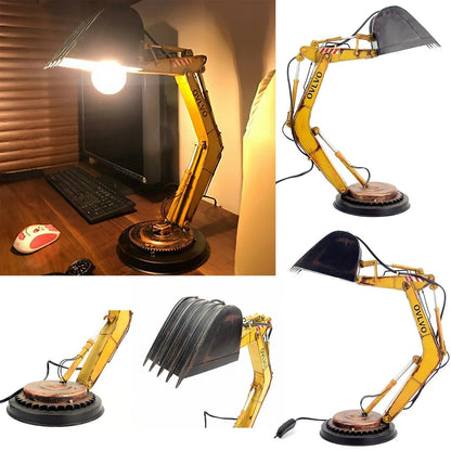 Bagger-Tischlampe mit USB-Anschluss und LED-Beleuchtung