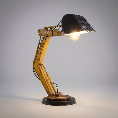 Bagger-Tischlampe mit USB-Anschluss und LED-Beleuchtung