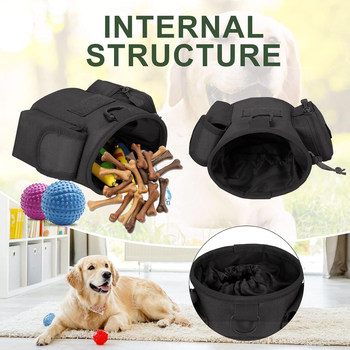 Praktische Bauchtasche für Hundetraining mit Fächern