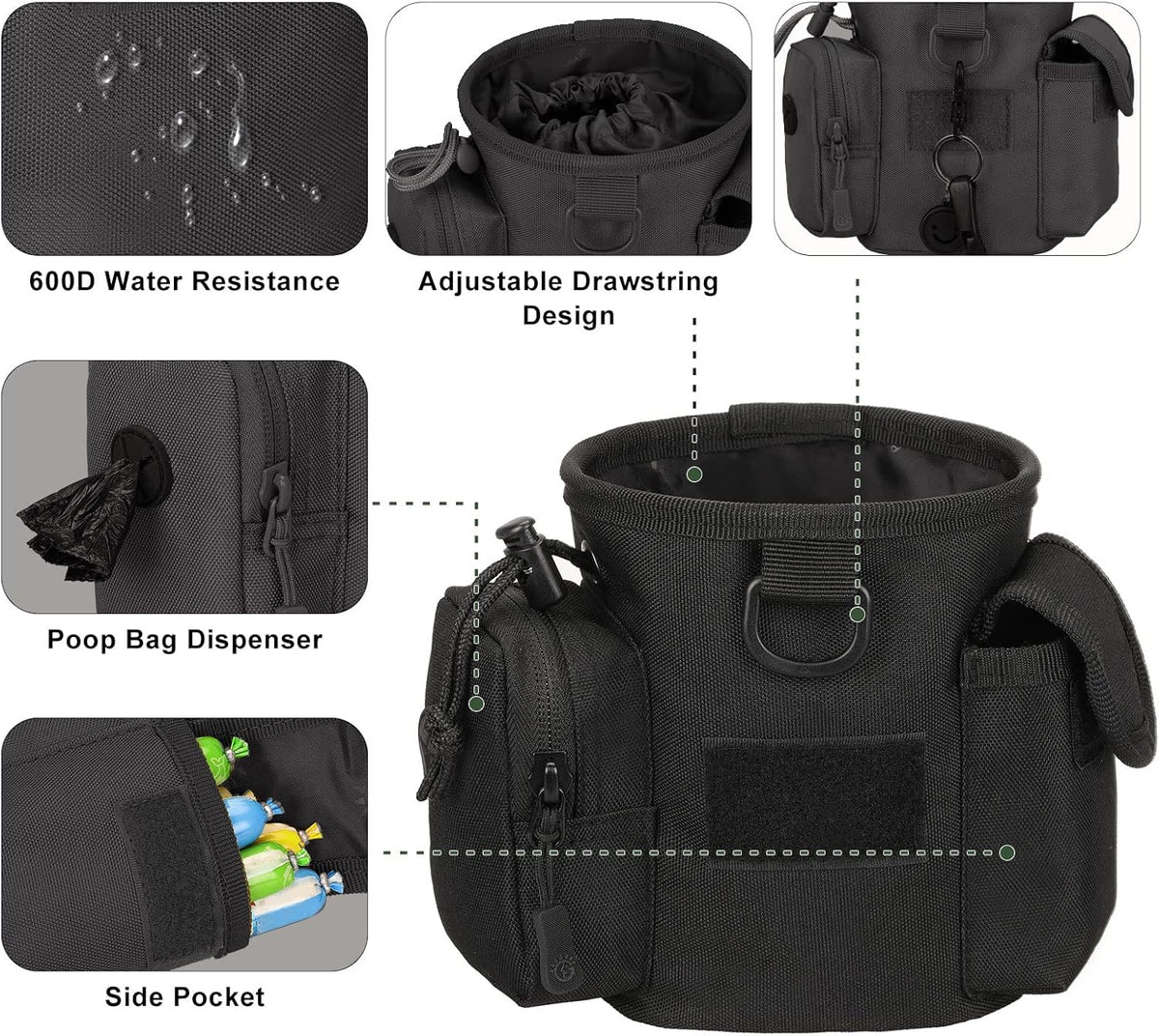 Praktische Bauchtasche für Hundetraining mit Fächern