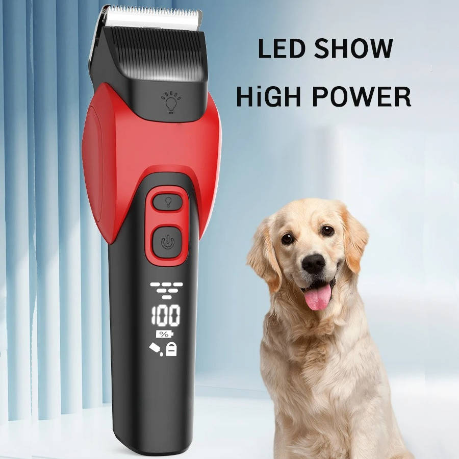 Kabellose Hundeschermaschine mit digitalem Display