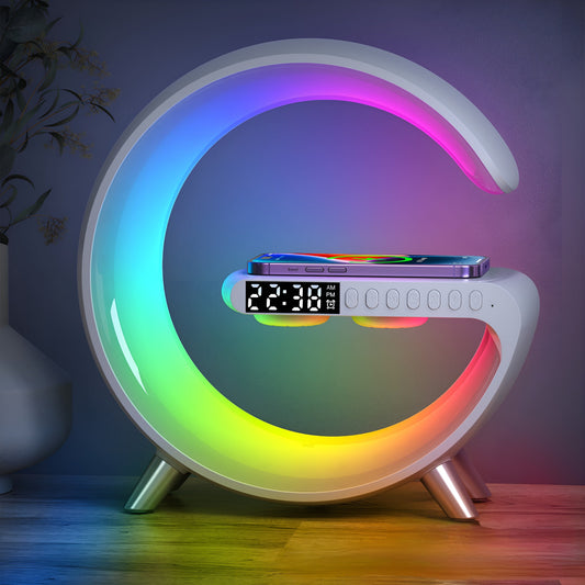 Digitaler Wecker mit Bluetooth-Lautsprecher und Induktionsladestation
