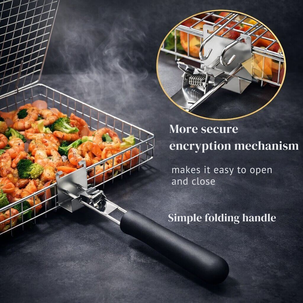 Rechteckiger Grillkorb mit Griff