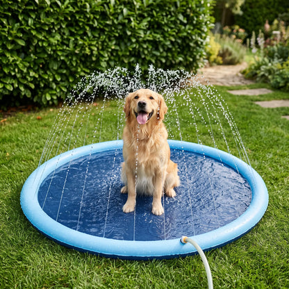 Runde Wasserspielmatte mit Sprinklern und Rand