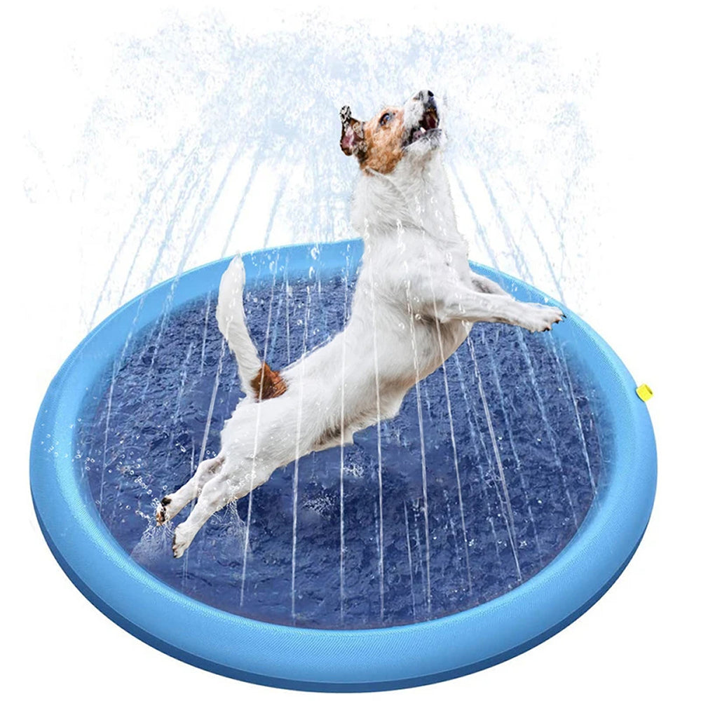 Runde Wasserspielmatte mit Sprinklern und Rand