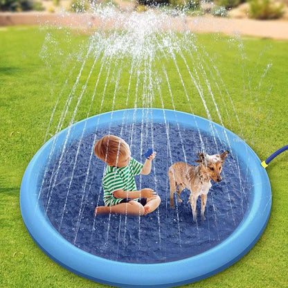 Runde Wasserspielmatte mit Sprinklern und Rand