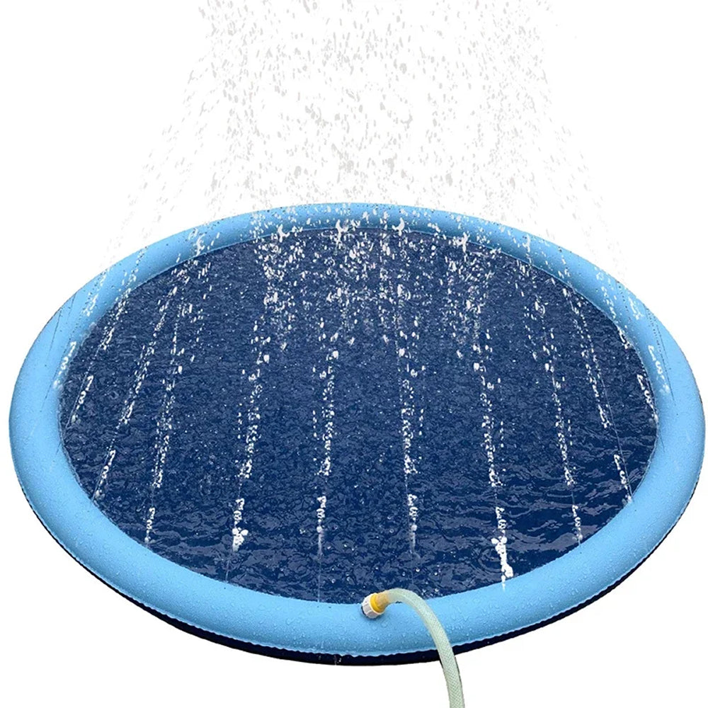 Runde Wasserspielmatte mit Sprinklern und Rand