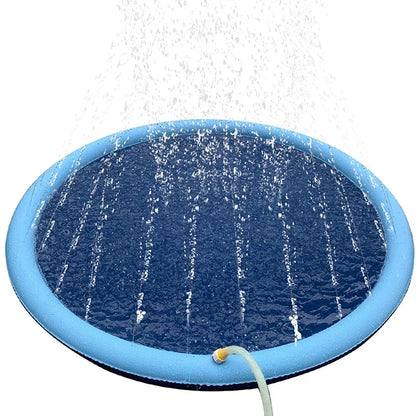 Runde Wasserspielmatte mit Sprinklern und Rand