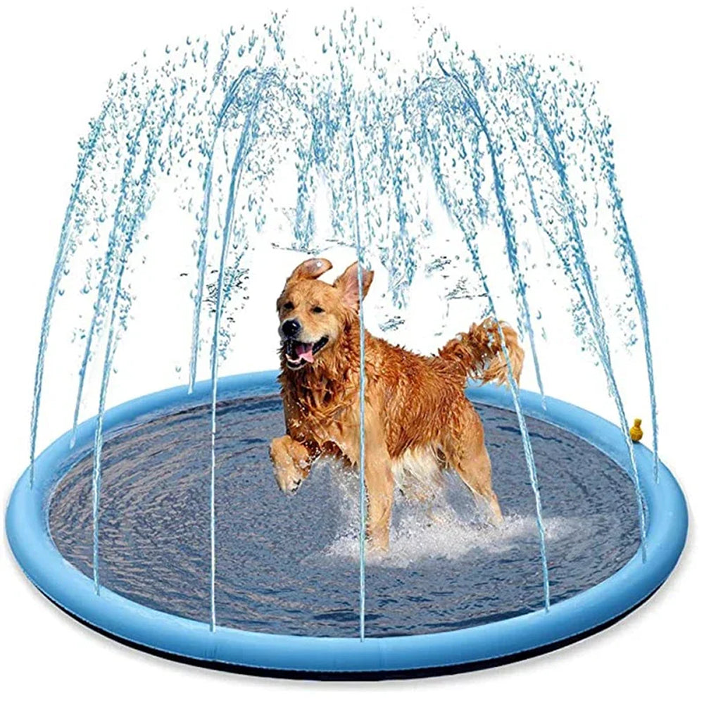 Runde Wasserspielmatte mit Sprinklern und Rand