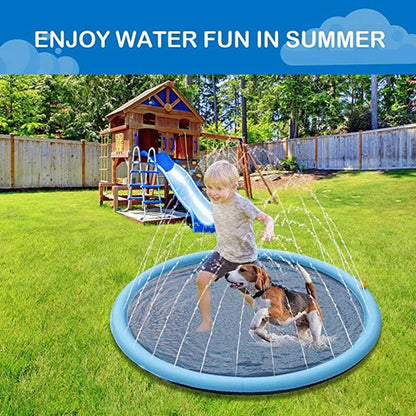 Runde Wasserspielmatte mit Sprinklern und Rand