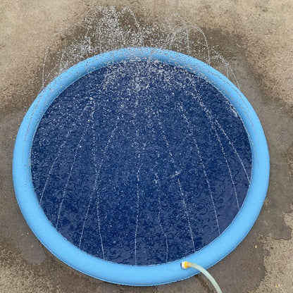Runde Wasserspielmatte mit Sprinklern und Rand
