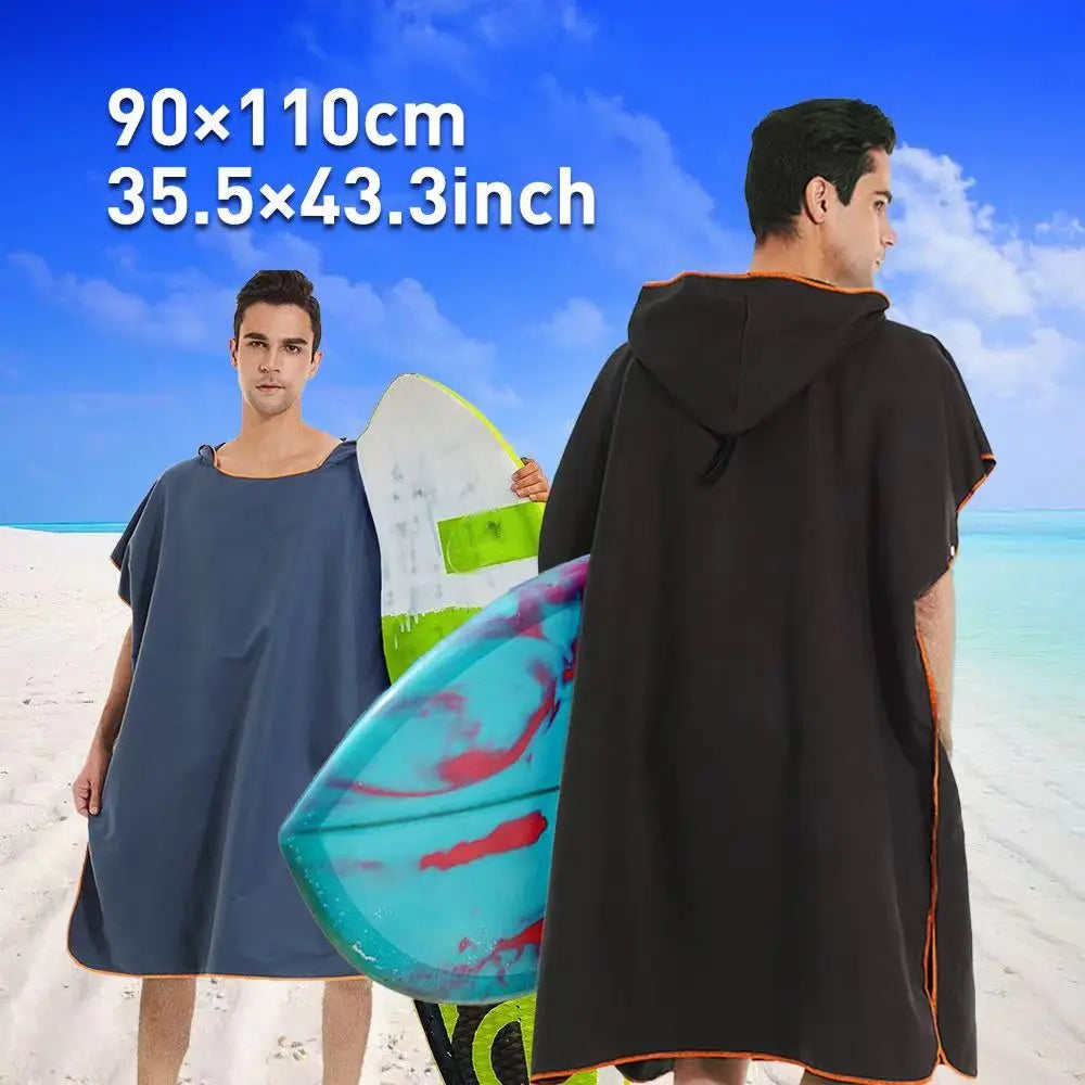 Schnelltrocknender Surfponcho mit Kapuze