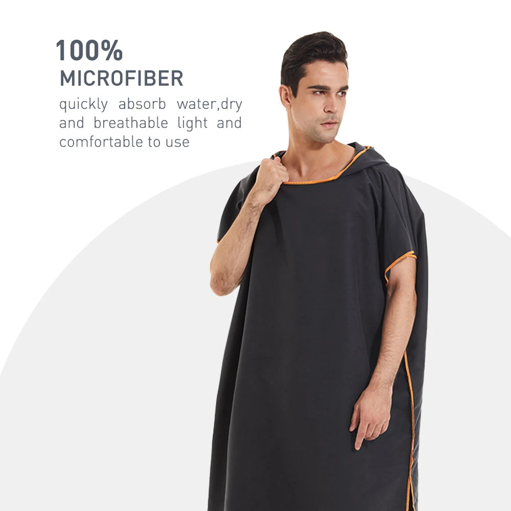 Schnelltrocknender Surfponcho mit Kapuze