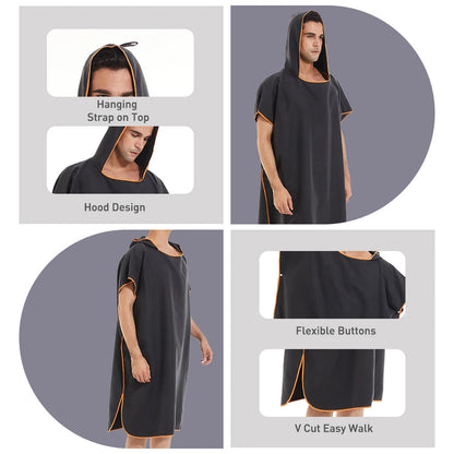 Schnelltrocknender Surfponcho mit Kapuze