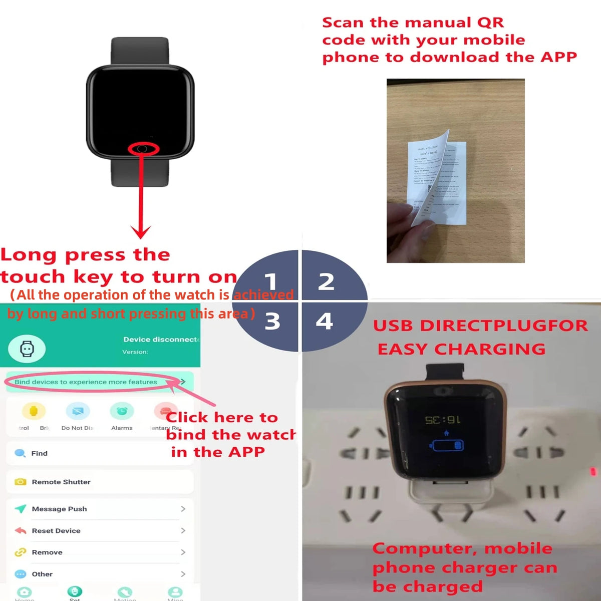 Smartwatch mit Fitness-Tracker, Herzfrequenzmesser, Schlafanalyse & Nachrichtenanzeige