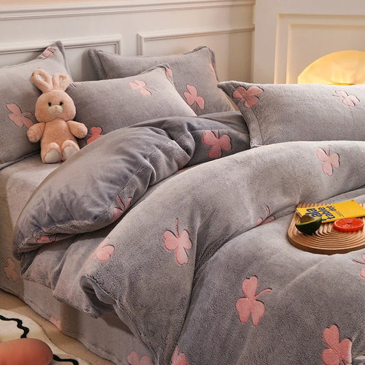Winter-Bettbezug aus Teddy-Fleece mit Reißverschluss