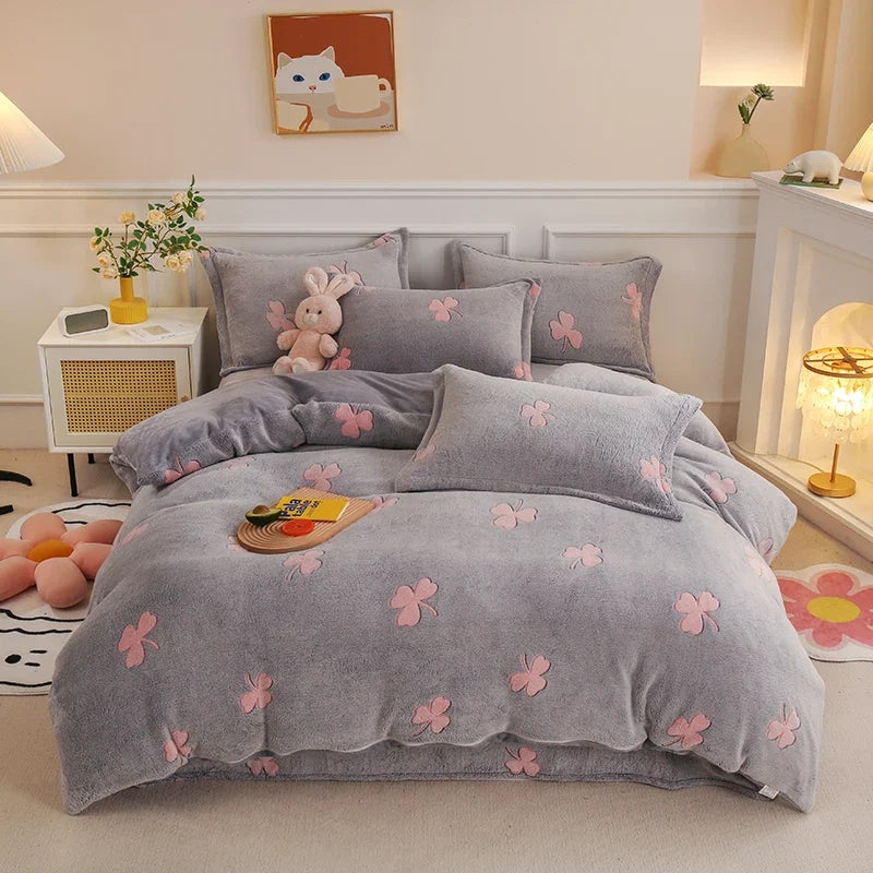 Winter-Bettbezug aus Teddy-Fleece mit Reißverschluss
