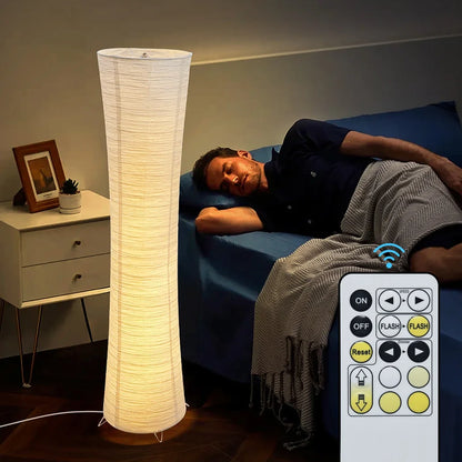 Papier-Stehleuchte mit Fernbedienung und Dimmfunktion
