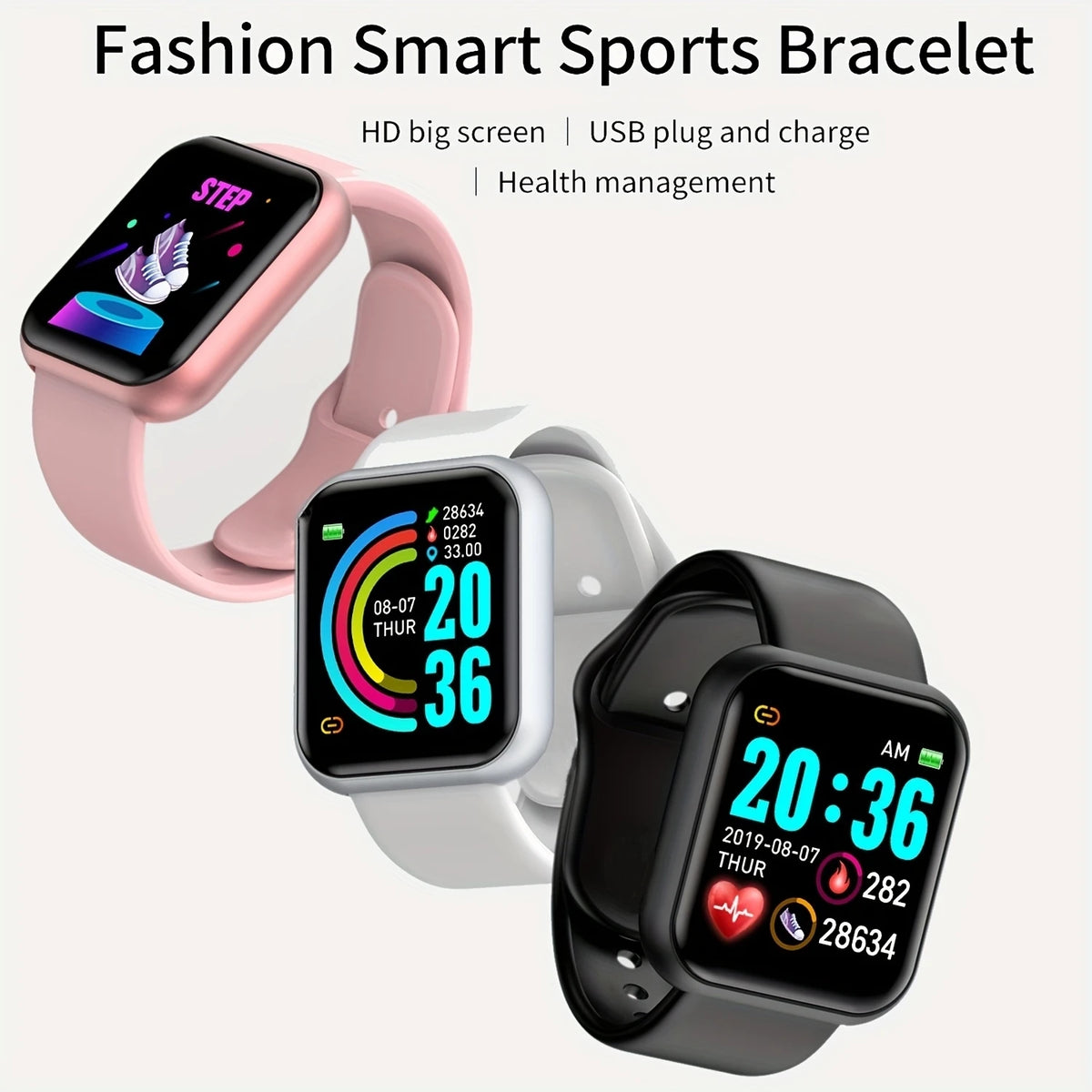 Smartwatch mit Fitness-Tracker, Herzfrequenzmesser, Schlafanalyse & Nachrichtenanzeige