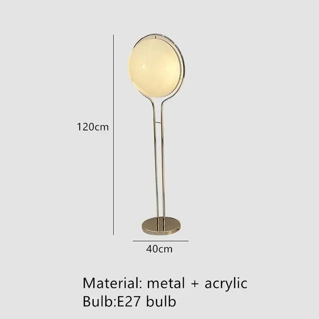 Art-Deco-Stehleuchte mit Acrylkugel und verchromtem Metallgestell