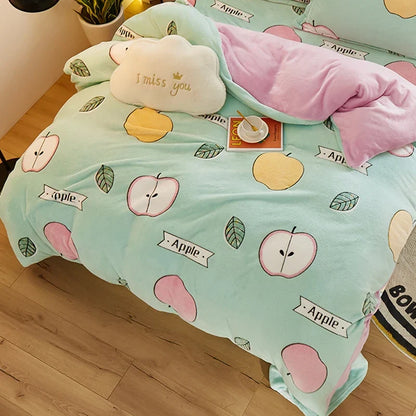 Winter-Bettbezug aus Teddy-Fleece mit Reißverschluss