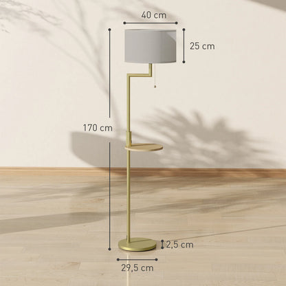 Bogen-Stehleuchte mit integrierter USB-Ladebuchse und Ablage 170 cm