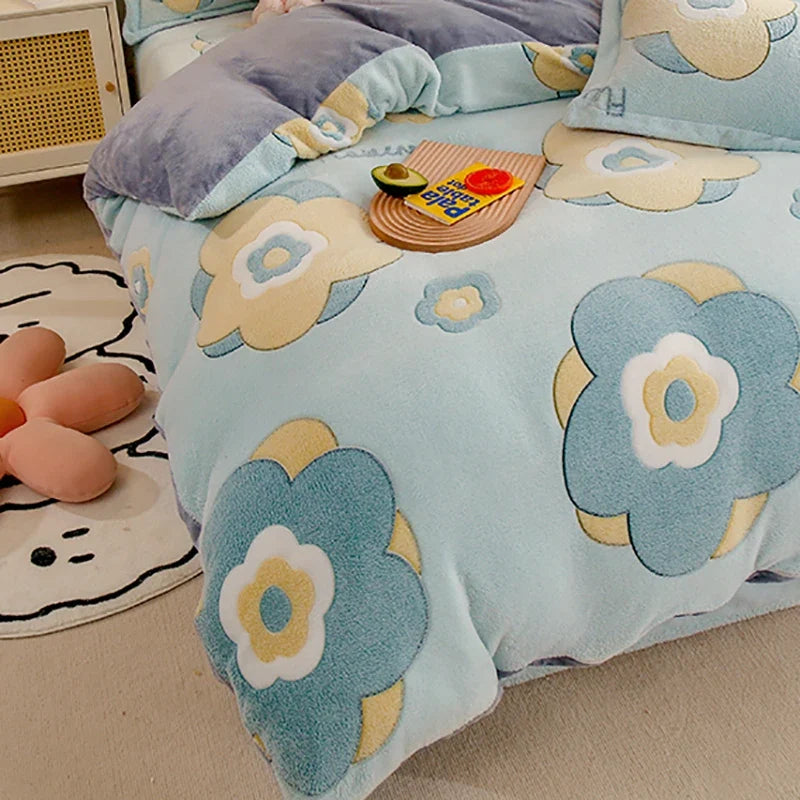Winter-Bettbezug aus Teddy-Fleece mit Reißverschluss