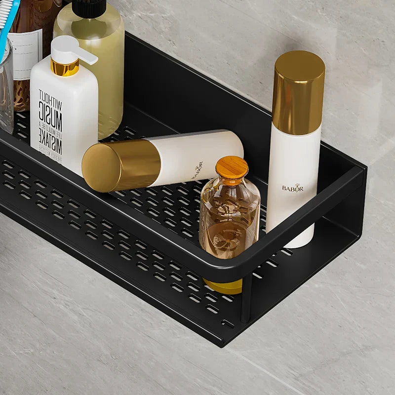 Aluminium Duschregal mit Wandmontage Schwarz
